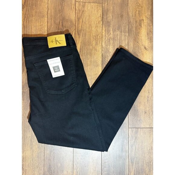 Calvin Klein Men's Slim Straight Jeans pants Black 38W 30L high stretch